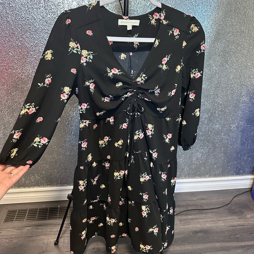 Monteau Lost Angeles - Floral Black Dress